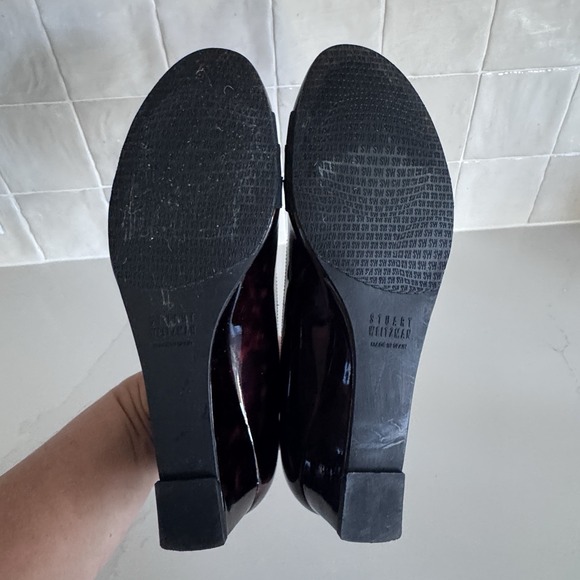 Stuart Weitzman Wedge Heels‎ Patent Leather Brown Tortoise Shell Women's 8 - Picture 8 of 8